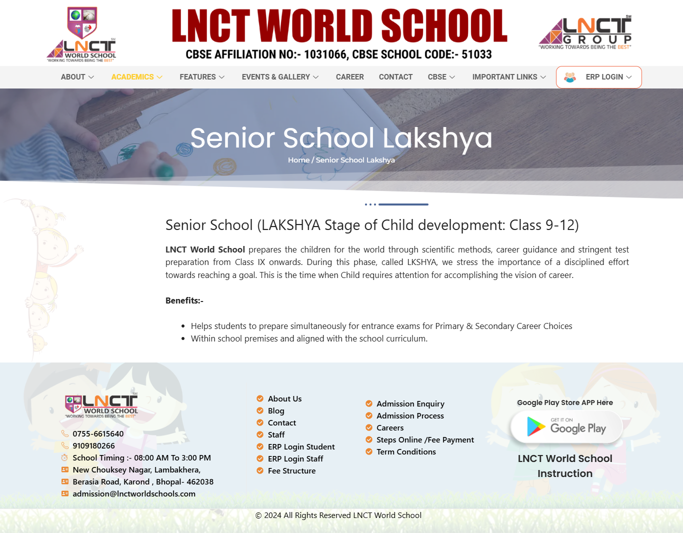 Senior School Lakshya – LNCT World School